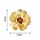 6 Pack | 8inch Metallic Gold Real Touch Artificial Foam DIY Craft Roses