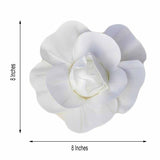 6 Pack | 8inch White Real Touch Artificial Foam DIY Craft Roses