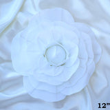 4 Pack | 12inch Large White Real Touch Artificial Foam DIY Craft Roses#whtbkgd