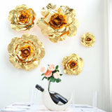 4 Pack | 12inch Large Metallic Gold Real Touch Artificial Foam DIY Craft Roses