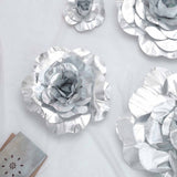 6 Pack | 8inch Silver Real Touch Artificial Foam DIY Craft Roses
