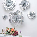 2 Pack | 24inch Large Silver Real Touch Artificial Foam DIY Craft Roses