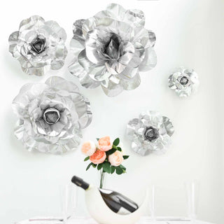 Create Exquisite Crafts with Large Silver Real Touch Artificial Foam DIY Craft Roses