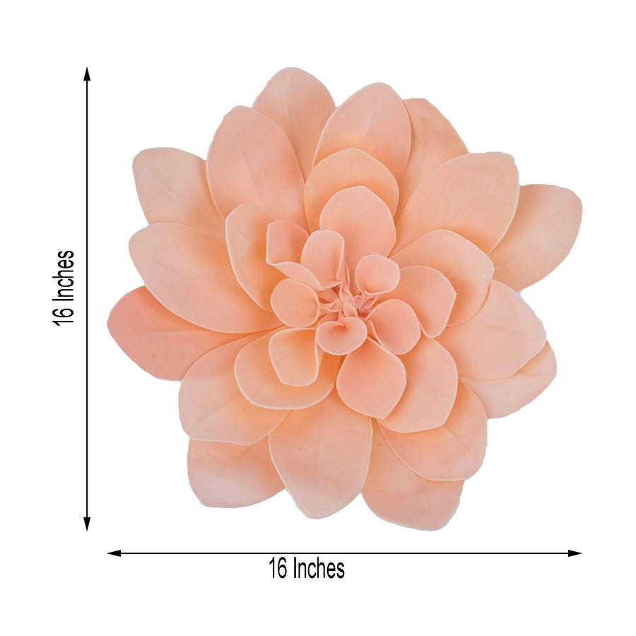4 Pack | 16inch Blush / Rose Gold Real-Like Soft Foam Craft Daisy Flower Heads