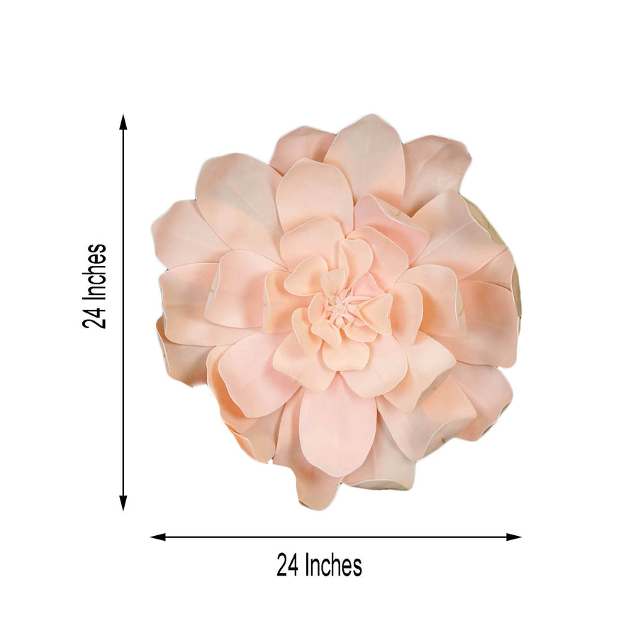 2 Pack | 24inch Blush / Rose Gold Real-Like Soft Foam Craft Daisy Flower Heads