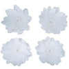 4 Pack | 16inch White Life-Like Soft Foam Craft Dahlia Flower Heads