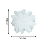 2 Pack | 24inch White Life-Like Soft Foam Craft Dahlia Flower Heads