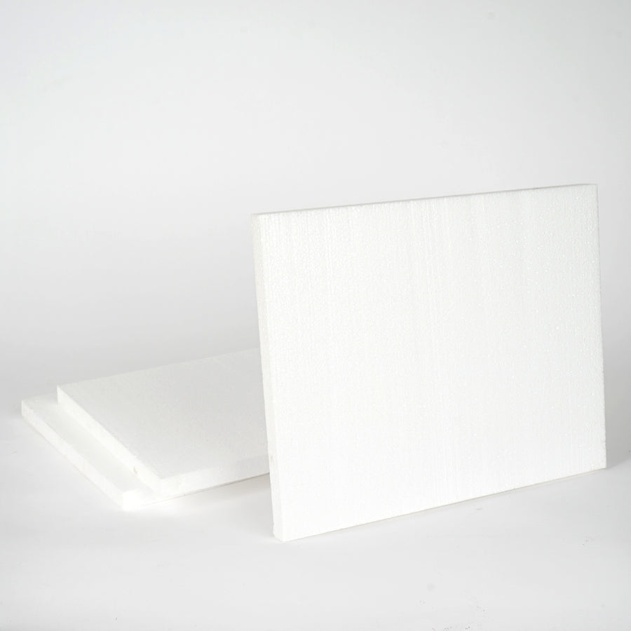 8 Pack | 12"x15" White Styrofoam Foam Rectangle Flats