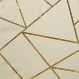 5 Pack | Modern Beige & Geometric Gold Cloth Dinner Napkins | 20x20Inch#whtbkgd