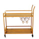 3ft Gold Metal 2-Tier Bar Cart Wine Rack With Wooden Serving Trays, Kitchen Trolley 5 Wine#whtbkgd