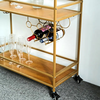 Enhance Your Event Decor with the Gold Metal 2-Tier Bar Cart
