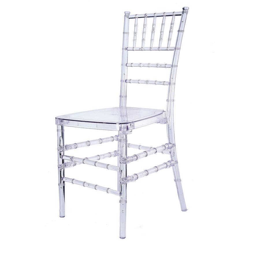 4 Pack Clear Resin Transparent Chiavari Chair, Armless Stackable Event Chair#whtbkgd