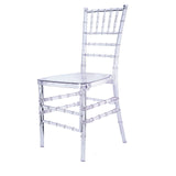 Clear Resin Transparent Chiavari Chair, Armless Stackable Event Chair#whtbkgd