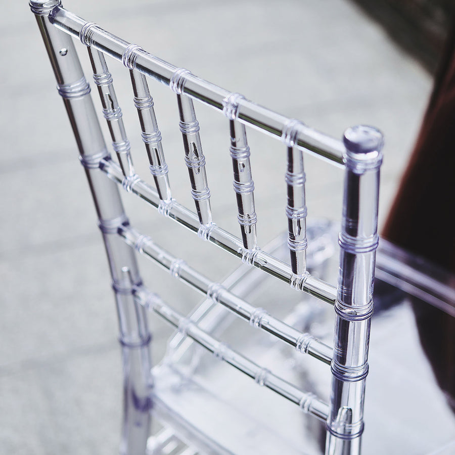 4 Pack Clear Resin Transparent Chiavari Chair, Armless Stackable Event Chair