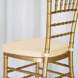 2inch Thick Ivory Chiavari Chair Pad, Memory Foam Seat Cushion With Ties and Removable Cover