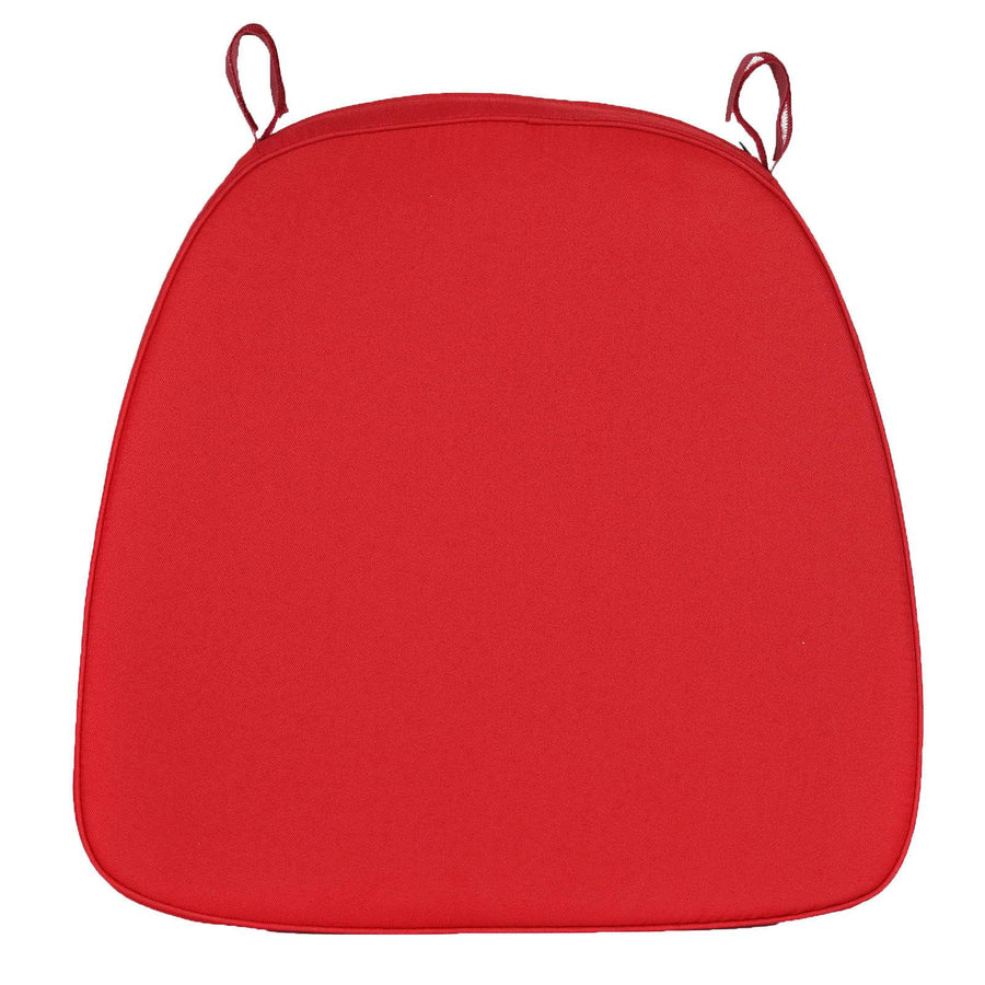 2inch Thick Red Chiavari Chair Pad, Memory Foam Seat Cushion With Ties and Removable Cover#whtbkgd