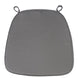 Charcoal Gray Chiavari Chair Pad, Memory Foam Seat Cushion With Ties and Removable Cover#whtbkgd