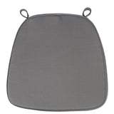 Charcoal Gray Chiavari Chair Pad, Memory Foam Seat Cushion With Ties and Removable Cover#whtbkgd