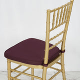 2inch Thick Burgundy Chiavari Chair Pad, Memory Foam Seat Cushion With Ties and Removable Cover