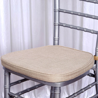 Elevate Your Event Decor with the Natural Burlap Chiavari Chair Pad