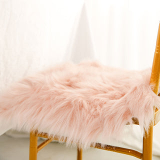 Soft Dusty Rose Faux Sheepskin Cushion Cover