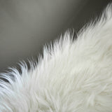 20inch Soft White Faux Sheepskin Fur Square Seat Cushion Cover, Small Shag Area Rug