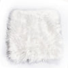 20inch Soft White Faux Sheepskin Fur Square Seat Cushion Cover, Small Shag Area Rug#whtbkgd