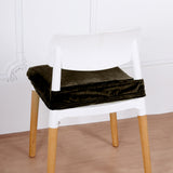 Chocolate Dining Chair Seat Cover, Velvet Chair Cushion Cover With Tie