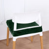 Velvet Dining Chair Seat Cover, Stretch Fitted Seat Cushion Slipcover With Ties - Hunter Emerald Green