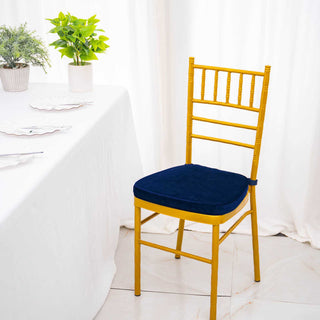 Navy Blue Velvet Chiavari Chair Pad - Add Elegance and Comfort to Your Event