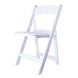 White Resin Folding Chair With Vinyl Padded Seat For Weddings#whtbkgd