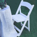 White Resin Folding Chair With Vinyl Padded Seat For Weddings