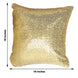 18inch x 18inch Sequin Throw Pillow Cover, Decorative Cushion Case - Square Champagne Sequin