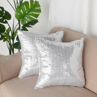 Add Sparkle to Your Décor with Silver Sequin Throw Pillow Covers