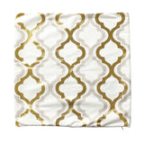 18inch White/Gold Foil Geometric Print Throw Pillow Covers, Velvet Square Sofa Cushion Covers