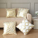 18inch White/Gold Foil Geometric Print Throw Pillow Covers, Velvet Square Sofa Cushion Covers