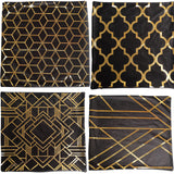 Black/Gold Foil Geometric Print Throw Pillow Covers, Velvet Square Sofa Cushion Covers#whtbkgd