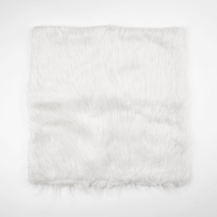 2 Pack | 18Inch White Faux Fur Sheepskin Throw Pillow Cases, Square Pillow Covers#whtbkgd