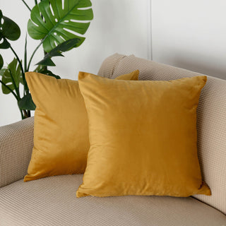 Add a Touch of Luxury with the Gold Velvet Square Throw Pillow Cover
