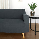 Easy Fit Charcoal Gray Stretch 1-Piece Loveseat Sofa Slipcover, Jacquard Spandex Fitted Couch Cover
