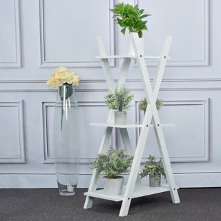 Stylish and Functional White Wooden Plant Stand for Home Decor