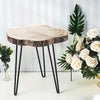 18inch Live Edge Round Rustic Wood End Table, Farmhouse 3 Leg Side Table