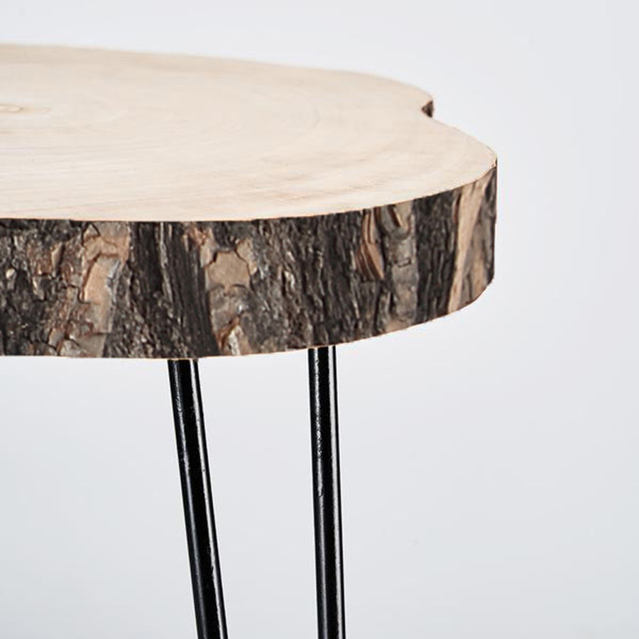 18inch Live Edge Round Rustic Wood End Table, Farmhouse 3 Leg Side Table