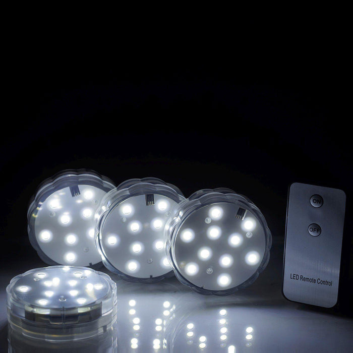 4 Pack White Waterproof Submersible LED Vase Lights With IR Remote#whtbkgd