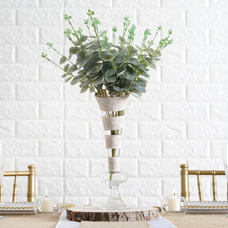 Enhance Your Floral Arrangements with 2 Bushes of 19" Frosted Green Artificial Eucalyptus Branch Bouquet Plants