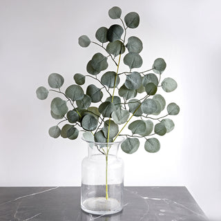 Add Life to Your Decor with Frosted Green Artificial Silk Eucalyptus Leaf Branches