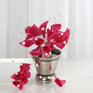 Add a Pop of Color with Fuchsia Artificial Floral Calla Lily Bead Flowers