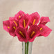 6 Bushes | 36 Pcs | 10" Fuchsia Burlap Calla Lily Flowers With Stems#whtbkgd