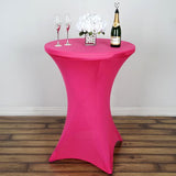 Add a Pop of Color to Your Event with the Fuchsia Cocktail Spandex Table Cover