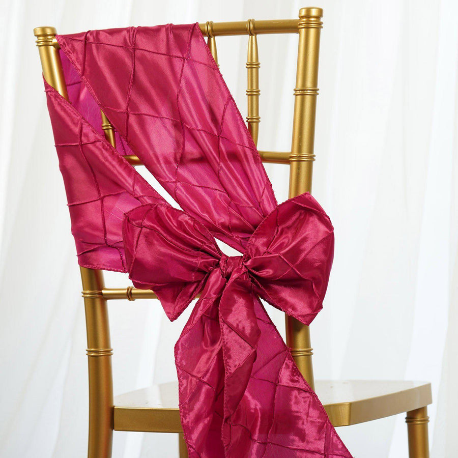 5 PCS | 7"x106" Fuchsia Pintuck Chair Sash